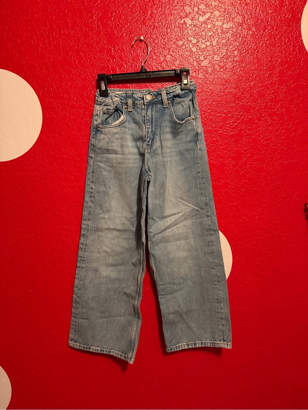 Zara Light Blue Kids wide-Leg Jeans